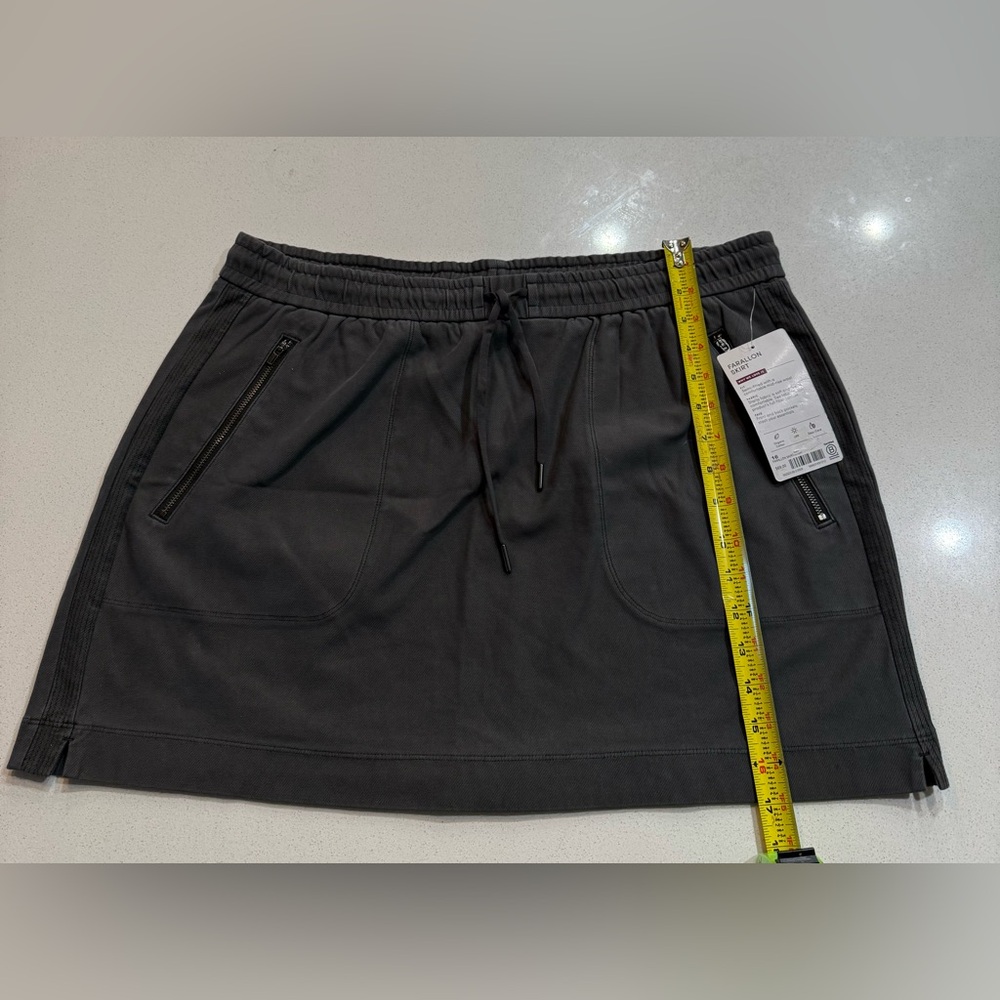 NWT Athleta Farallon Women's Dark Gray Cotton Spandex Draw String Skirt Size 16 - Picture 3 of 7